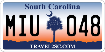 SC license plate MIU048