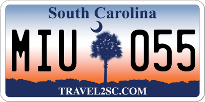 SC license plate MIU055
