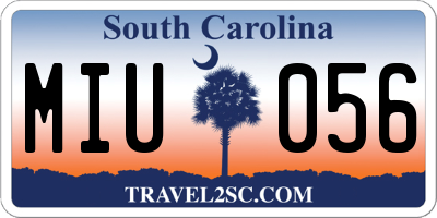 SC license plate MIU056