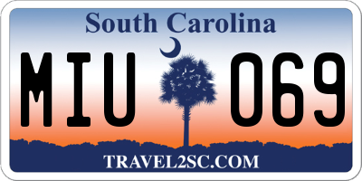 SC license plate MIU069