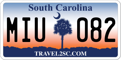 SC license plate MIU082