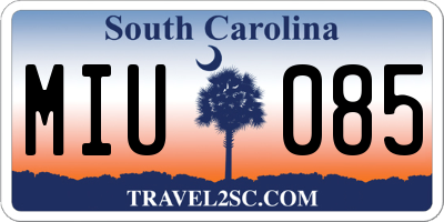 SC license plate MIU085