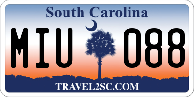 SC license plate MIU088