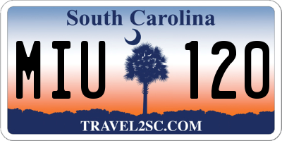 SC license plate MIU120