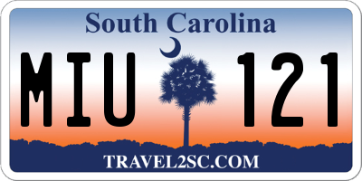 SC license plate MIU121