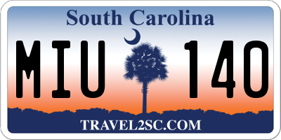 SC license plate MIU140