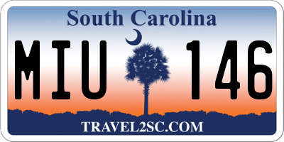 SC license plate MIU146