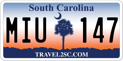 SC license plate MIU147