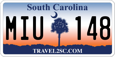 SC license plate MIU148
