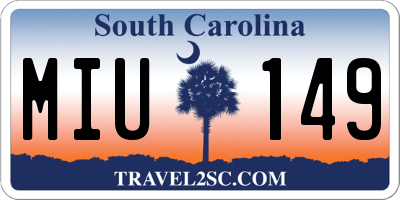 SC license plate MIU149