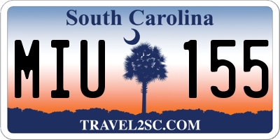SC license plate MIU155