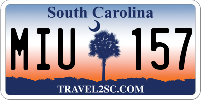 SC license plate MIU157