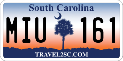 SC license plate MIU161