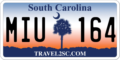 SC license plate MIU164