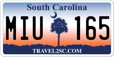 SC license plate MIU165