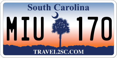 SC license plate MIU170