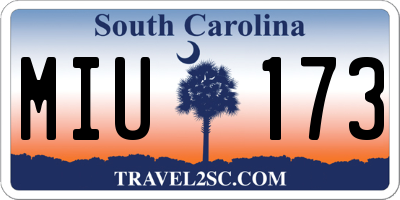 SC license plate MIU173