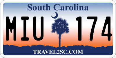SC license plate MIU174