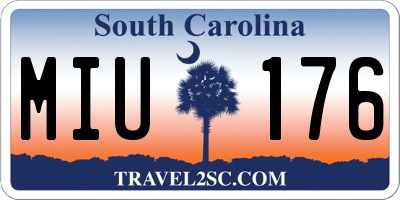SC license plate MIU176