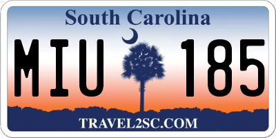 SC license plate MIU185