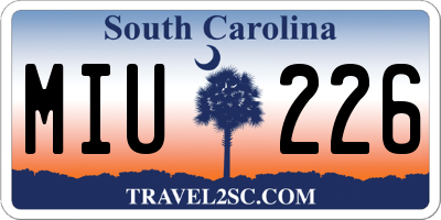 SC license plate MIU226