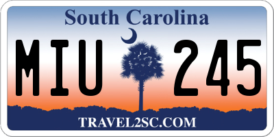 SC license plate MIU245