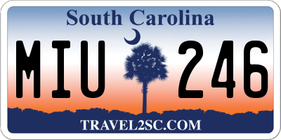 SC license plate MIU246