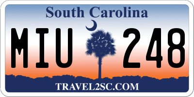 SC license plate MIU248