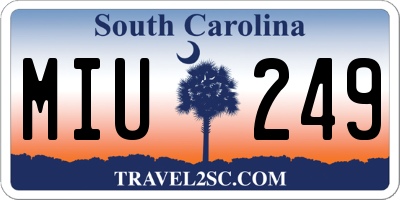SC license plate MIU249