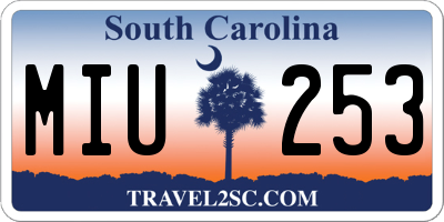 SC license plate MIU253