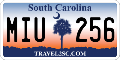 SC license plate MIU256