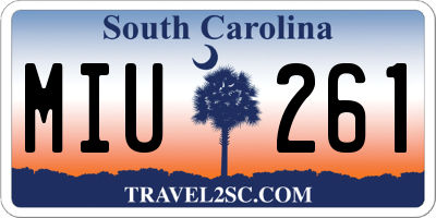 SC license plate MIU261