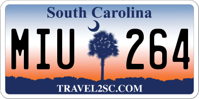 SC license plate MIU264