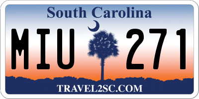 SC license plate MIU271