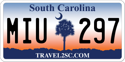 SC license plate MIU297