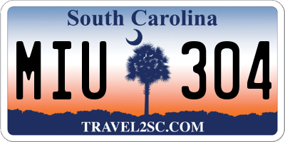 SC license plate MIU304