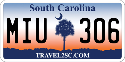SC license plate MIU306
