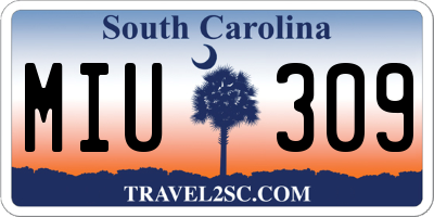 SC license plate MIU309