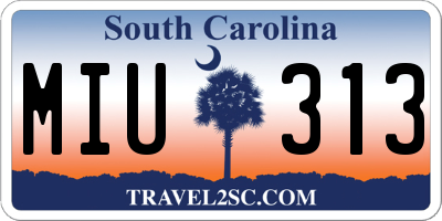 SC license plate MIU313