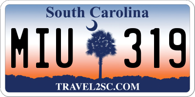 SC license plate MIU319