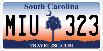 SC license plate MIU323