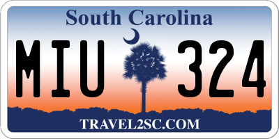 SC license plate MIU324