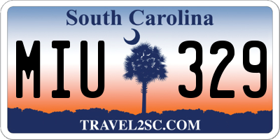 SC license plate MIU329
