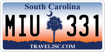 SC license plate MIU331