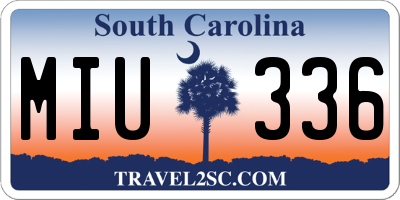 SC license plate MIU336