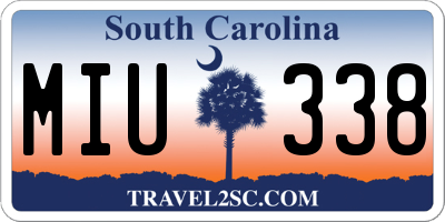 SC license plate MIU338