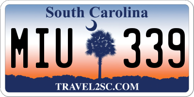 SC license plate MIU339