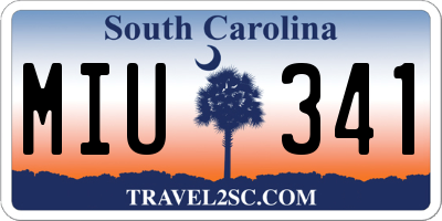 SC license plate MIU341