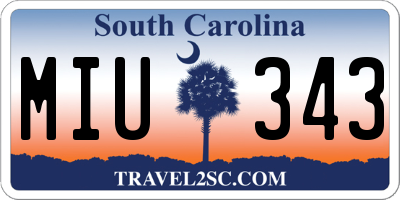 SC license plate MIU343