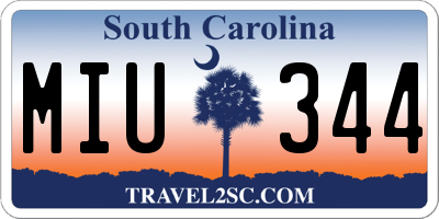 SC license plate MIU344